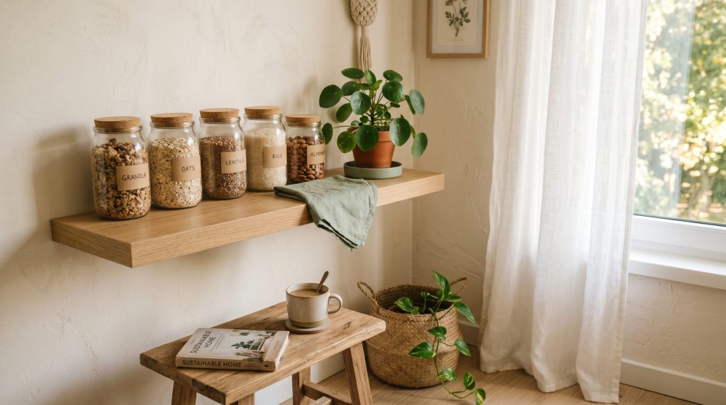 5 Aesthetic Low-Waste Habits That Are Perfect for Small Apartments a serene, sunlit small apartment 202606060619